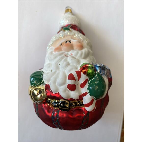 Vintage Kurt S. Adler Kringle Glass Christmas Ornament 5½" Santa - Picture 1 of 12